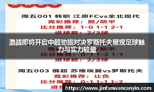 激战即将开启中超劲旅对决罗斯托夫展现足球魅力与实力较量